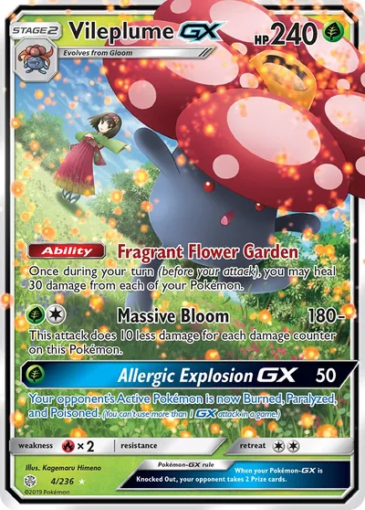 Vileplume-GX - Eclipse Cósmico - ilustração de Kagemaru Himeno