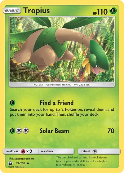 Tropius - Tempestade Celestial - ilustração de Kagemaru Himeno