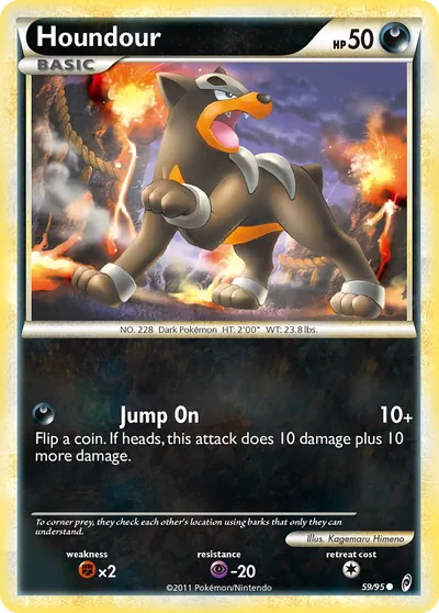 Houndour - Chamado das Lendas - ilustração de Kagemaru Himeno