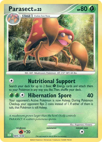 Parasect - Pokémon Trading Card Game Classic: Venusaur - ilustração de Kagemaru Himeno