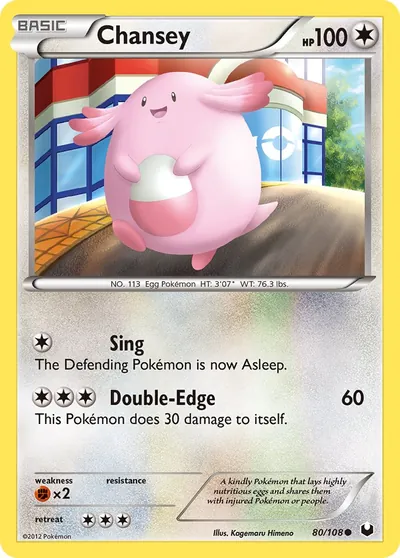 Chansey - Exploradores da Escuridão - ilustração de Kagemaru Himeno