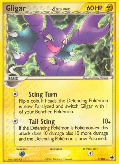 Gligar - Dragon Frontiers - ilustração de Kagemaru Himeno