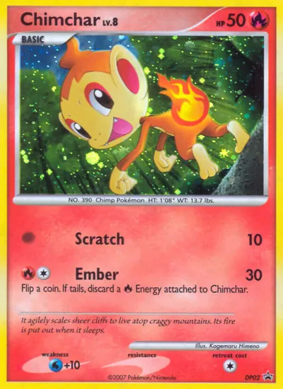 Chimchar - Promos de Diamante e Pérola - ilustração de Kagemaru Himeno