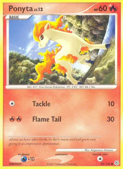 Ponyta - Diamante & Pérola - ilustração de Kagemaru Himeno