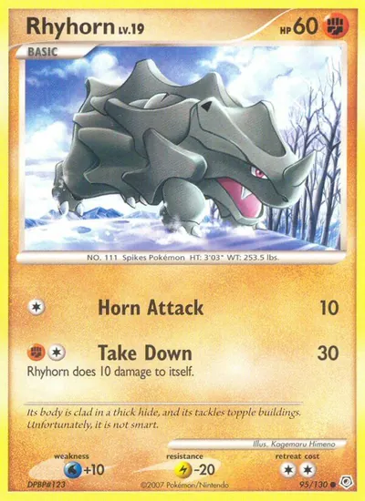 Rhyhorn - Diamante & Pérola - ilustração de Kagemaru Himeno