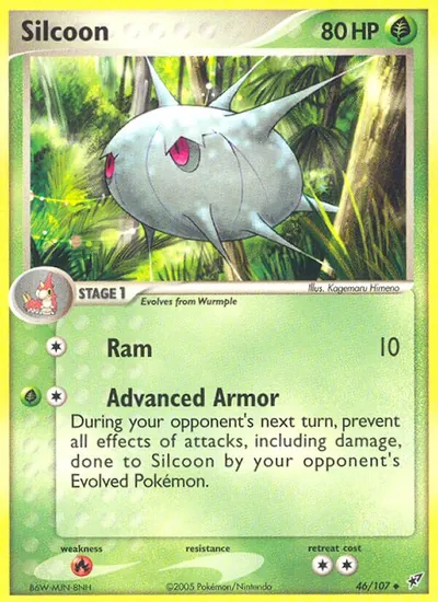 Silcoon - Deoxys - ilustração de Kagemaru Himeno