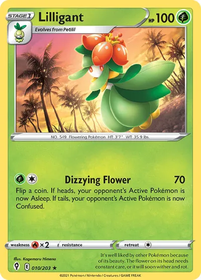 Lilligant - Céus em Evolução - ilustração de Kagemaru Himeno