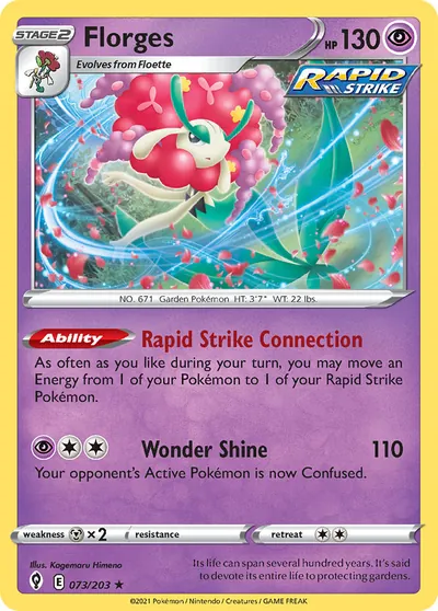 Florges - Céus em Evolução - ilustração de Kagemaru Himeno