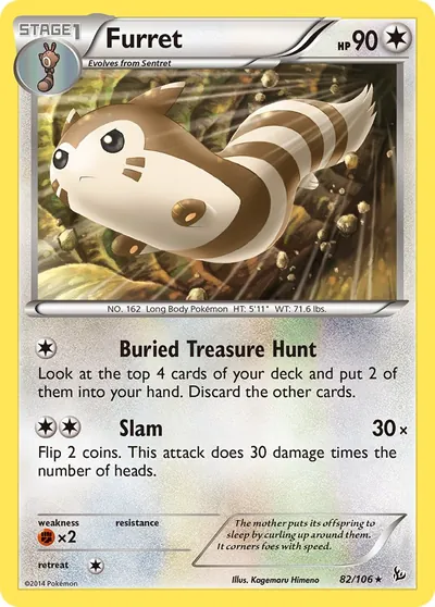 Furret - Flash de Fogo - ilustração de Kagemaru Himeno