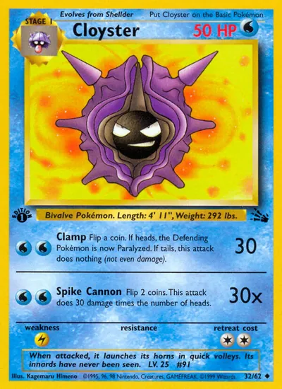 Cloyster - Fóssil - ilustração de Kagemaru Himeno
