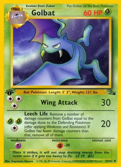 Golbat - Fóssil - ilustração de Kagemaru Himeno