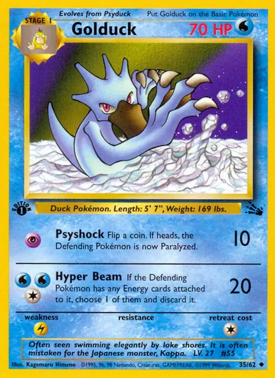 Golduck - Fóssil - ilustração de Kagemaru Himeno