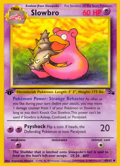 Slowbro - Fóssil - ilustração de Kagemaru Himeno