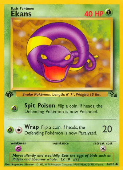 Ekans - Fóssil - ilustração de Kagemaru Himeno