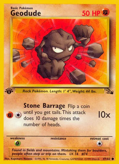 Geodude - Fóssil - ilustração de Kagemaru Himeno