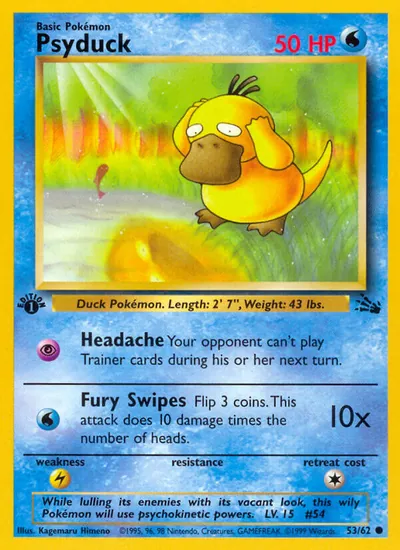 Psyduck - Fóssil - ilustração de Kagemaru Himeno