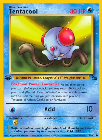 Tentacool - Fóssil - ilustração de Kagemaru Himeno