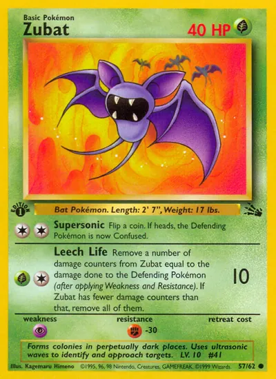 Zubat - Fóssil - ilustração de Kagemaru Himeno