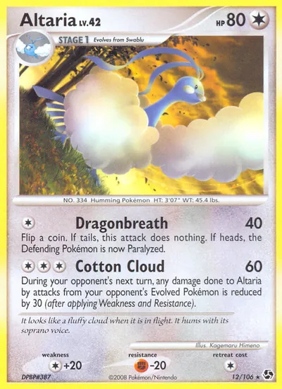 Altaria - Great Encounters - ilustração de Kagemaru Himeno
