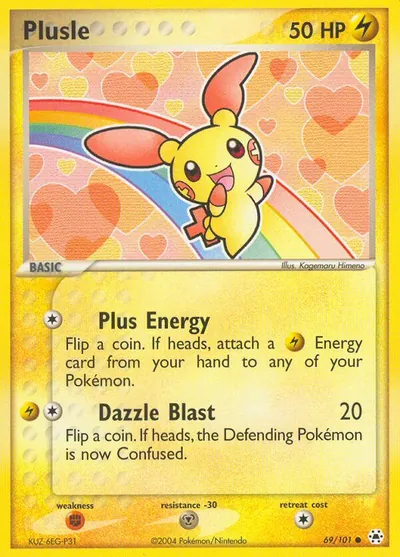 Plusle - Hidden Legends - ilustração de Kagemaru Himeno