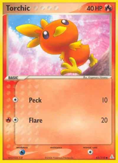 Torchic - EX Holon Phantoms - ilustração de Kagemaru Himeno