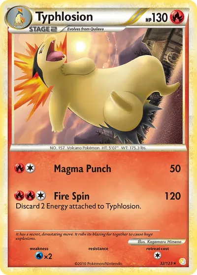 Typhlosion - HeartGold SoulSilver - ilustração de Kagemaru Himeno