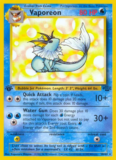 Vaporeon - Selva - ilustração de Kagemaru Himeno