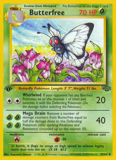 Butterfree - Selva - ilustração de Kagemaru Himeno