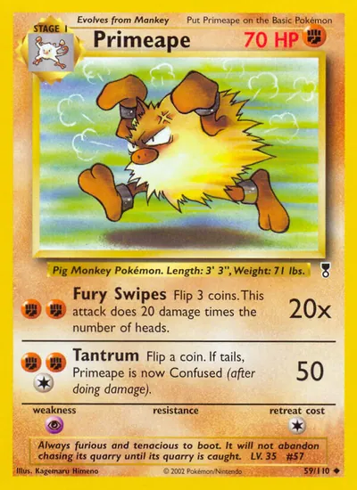 Primeape - Legendary Collection - ilustração de Kagemaru Himeno