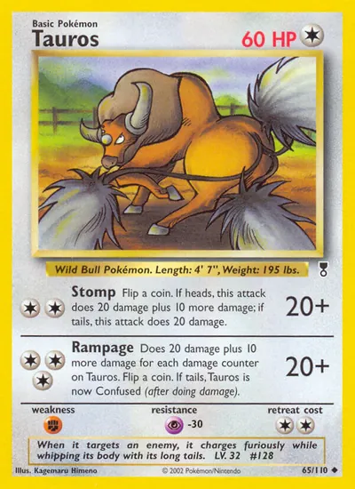 Tauros - Legendary Collection - ilustração de Kagemaru Himeno