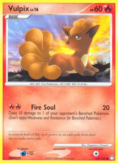 Vulpix - Tesouros Misteriosos - ilustração de Kagemaru Himeno