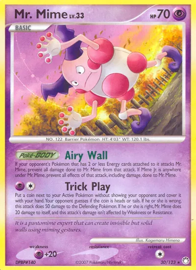 Mr. Mime - Tesouros Misteriosos - ilustração de Kagemaru Himeno