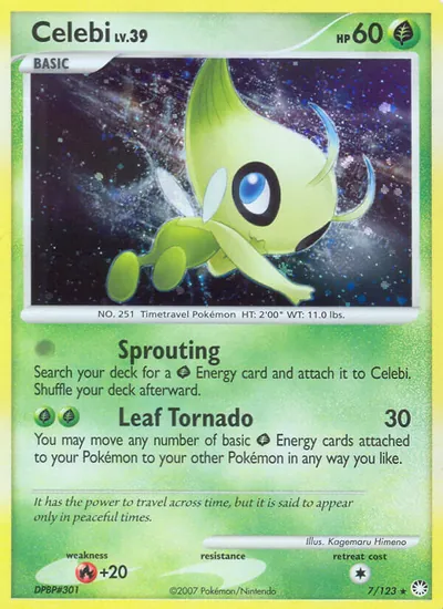 Celebi - Tesouros Misteriosos - ilustração de Kagemaru Himeno