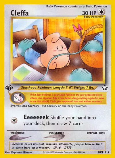 Cleffa - Neo Genesis - ilustração de Kagemaru Himeno