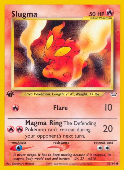 Slugma - Neo Revelation - ilustração de Kagemaru Himeno