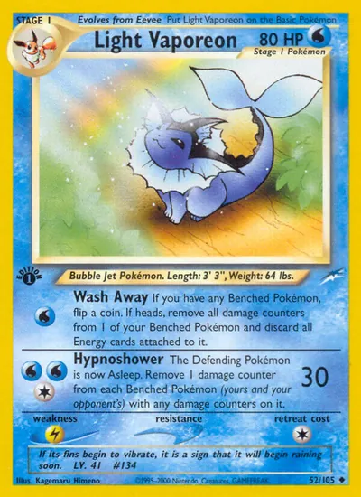 Light Vaporeon - Neo Destiny - ilustração de Kagemaru Himeno