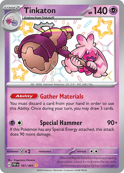 Tinkaton - Destinos de Paldea - ilustração de Kagemaru Himeno