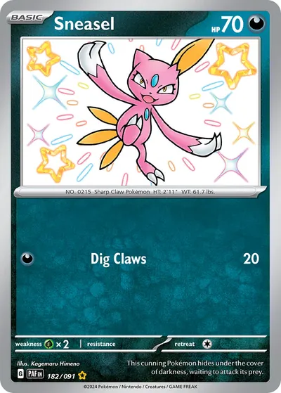 Sneasel - Destinos de Paldea - ilustração de Kagemaru Himeno