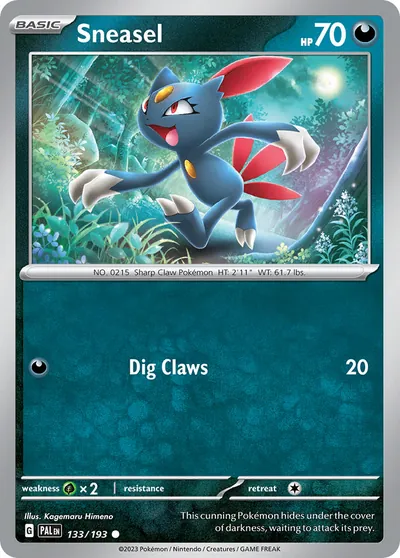 Sneasel - Evoluções em Paldea - ilustração de Kagemaru Himeno