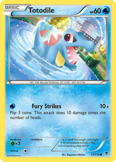 Totodile - Força Fantasma - ilustração de Kagemaru Himeno