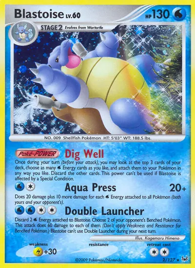 Blastoise - Platinum - ilustração de Kagemaru Himeno