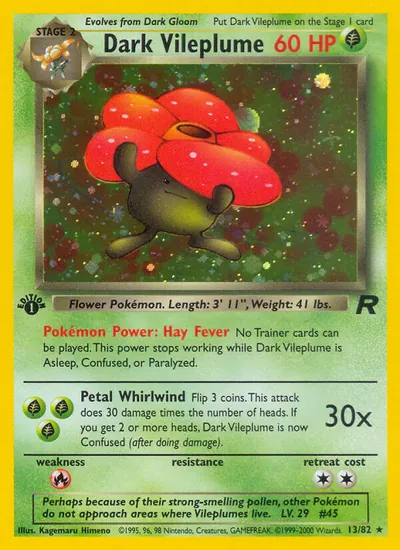 Dark Vileplume - Team Rocket - ilustração de Kagemaru Himeno