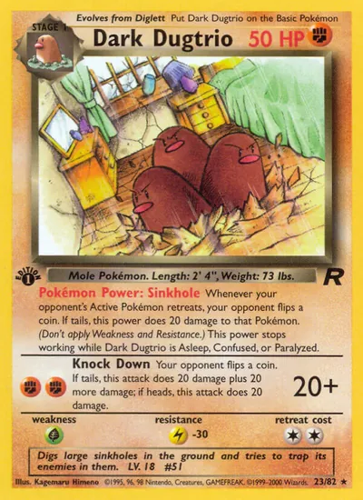 Dark Dugtrio - Team Rocket - ilustração de Kagemaru Himeno