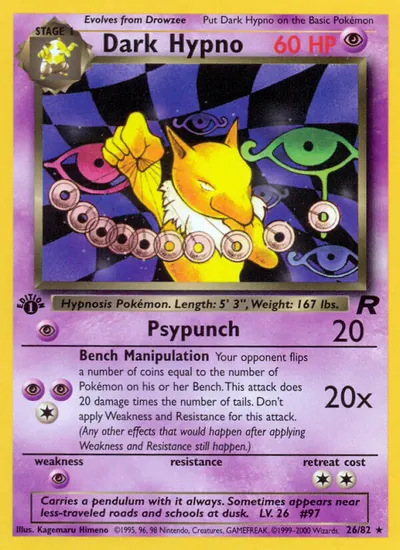 Dark Hypno - Team Rocket - ilustração de Kagemaru Himeno