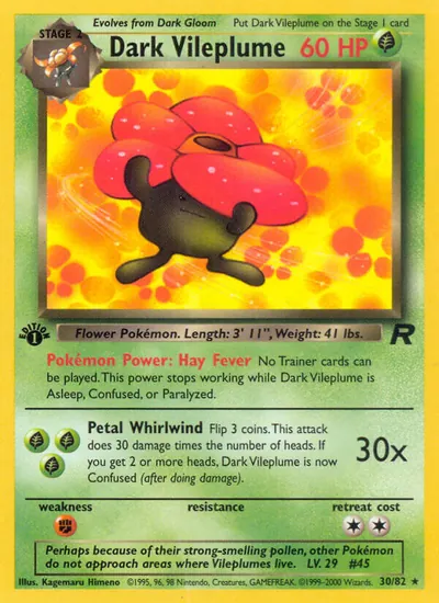 Dark Vileplume - Team Rocket - ilustração de Kagemaru Himeno
