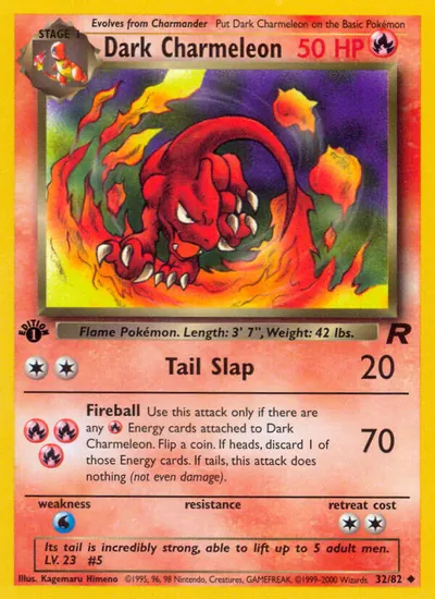 Dark Charmeleon - Team Rocket - ilustração de Kagemaru Himeno