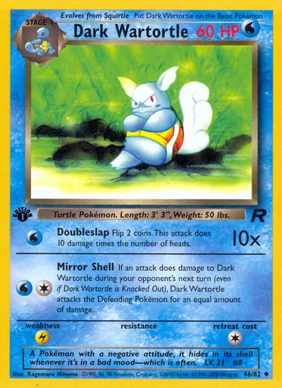 Dark Wartortle - Team Rocket - ilustração de Kagemaru Himeno