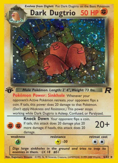 Dark Dugtrio - Team Rocket - ilustração de Kagemaru Himeno