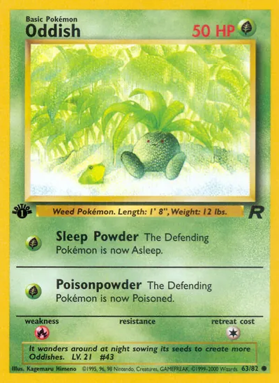Oddish - Team Rocket - ilustração de Kagemaru Himeno
