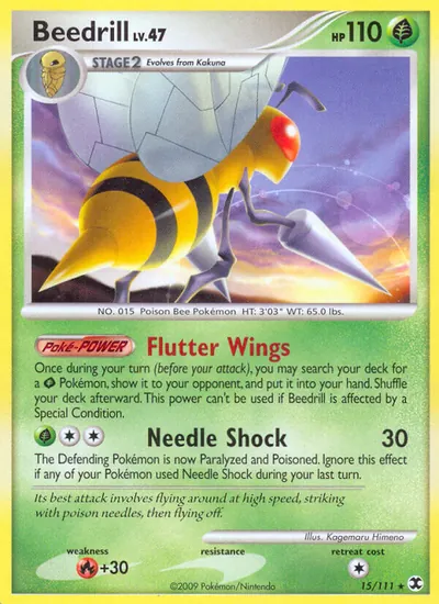 Beedrill - Rising Rivals - ilustração de Kagemaru Himeno